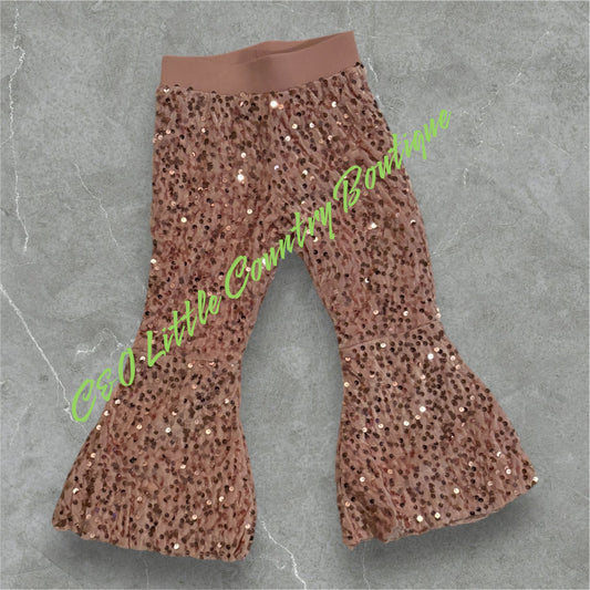 2T Sequins Pink Bell Bottom Pants