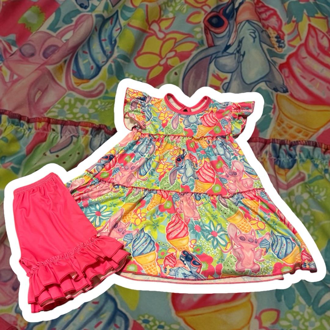 Stitch Ice Cream 2 Piece Outfit $30  IN STOCK 3T  PREORDER ALL SIZES