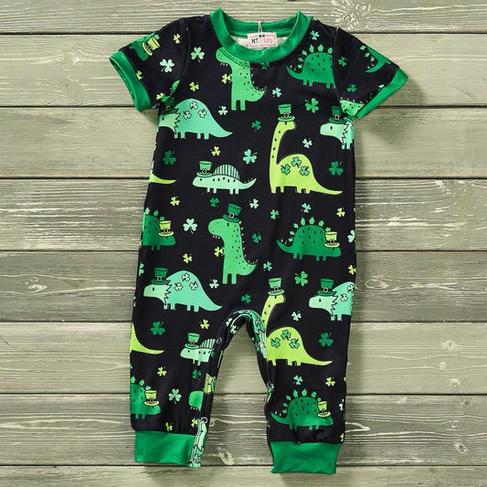 P&L Shamrock Dinos Infant Romper