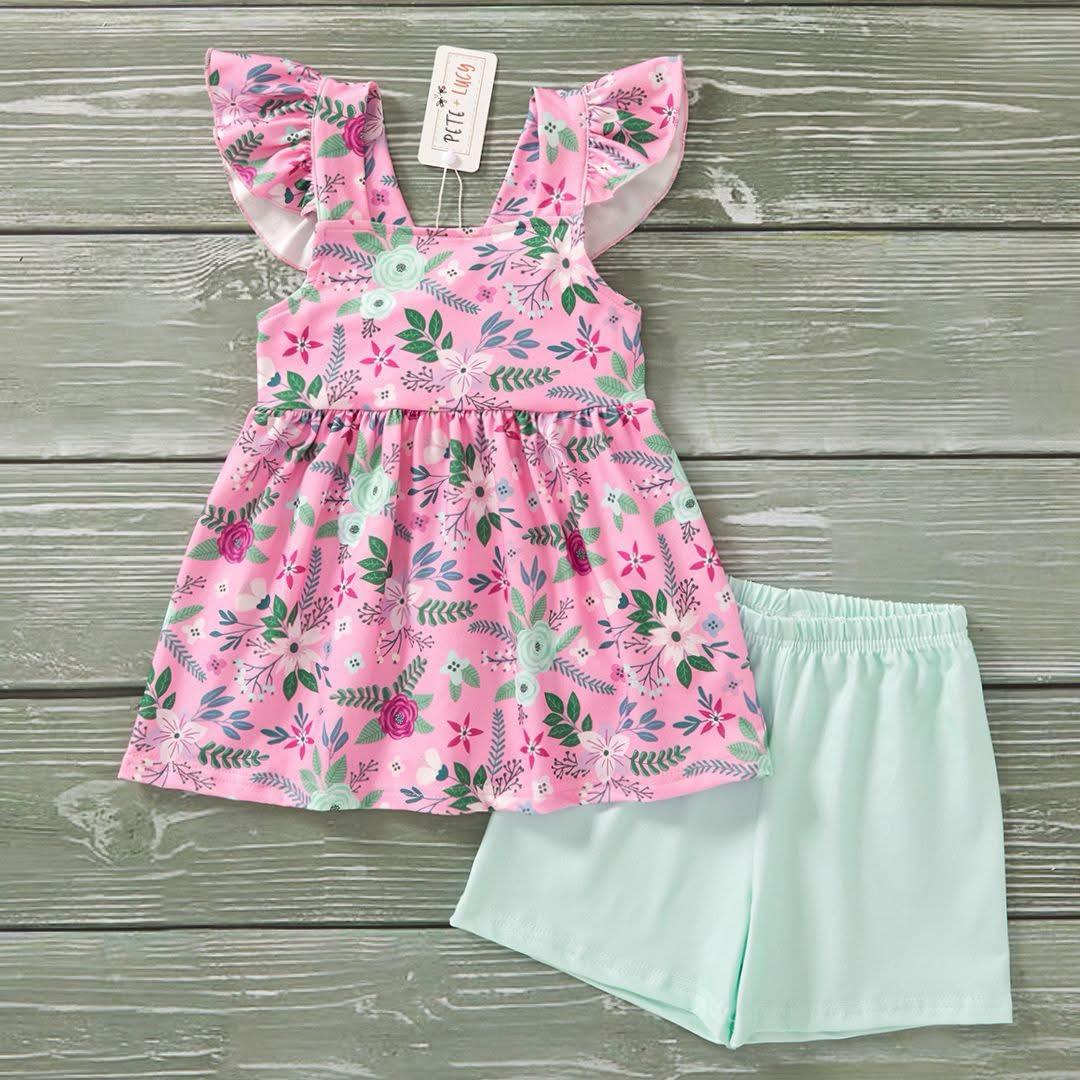 P&L Raspberry Petals Girl 2 Piece