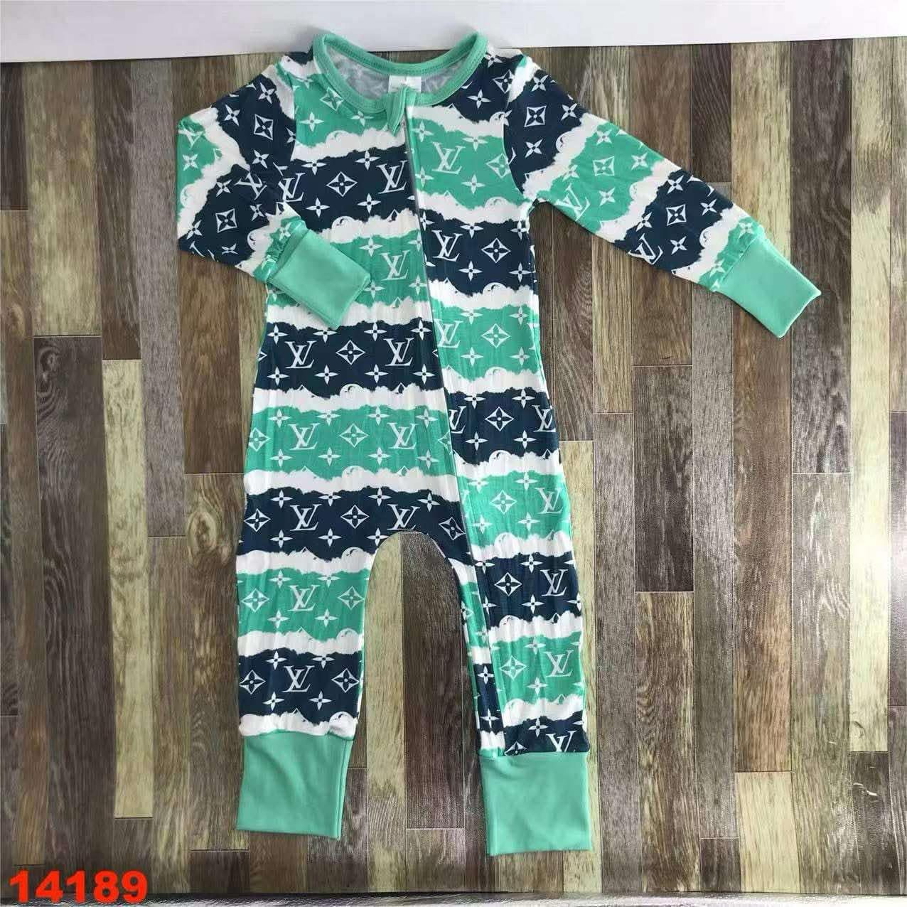 Bougie Navy Blue & Green Onesie